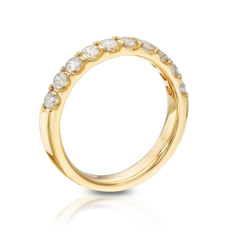 14ct Yellow Gold 0.75ct Diamond Claw Set Eternity Ring