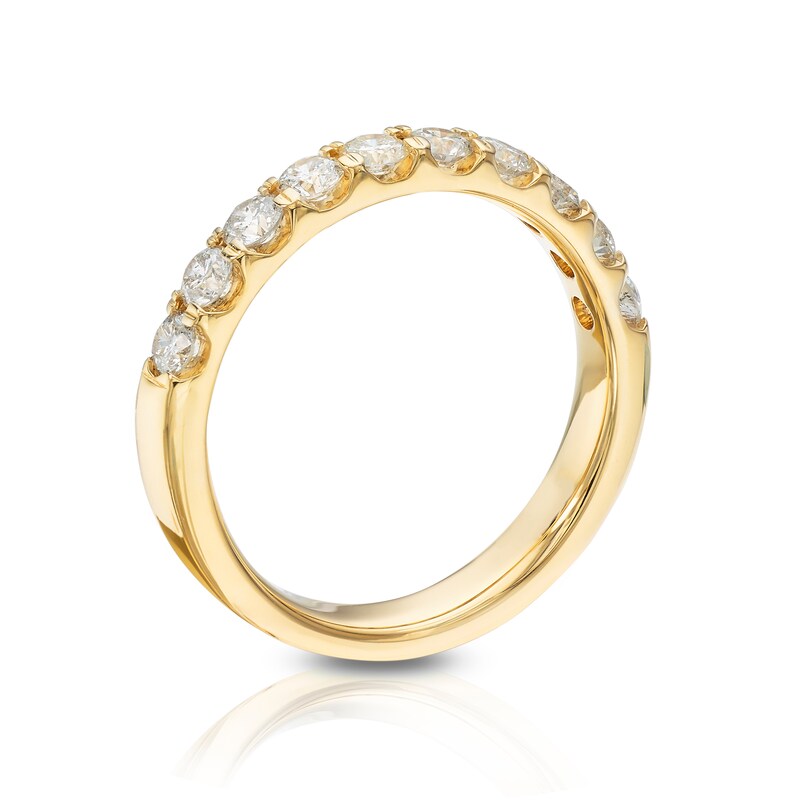 Main Image 3 of 14ct Yellow Gold 0.75ct Diamond Claw Set Eternity Ring