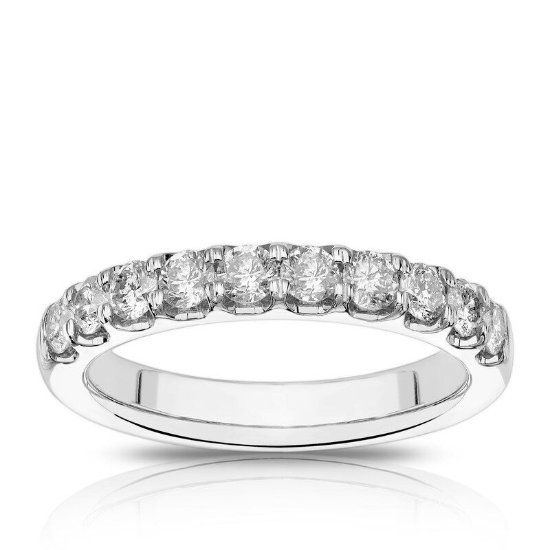 Main Image 1 of 18ct White Gold 0.75ct Diamond Claw Set Eternity Ring