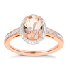 Thumbnail Image 0 of 9ct Rose Gold Morganite & 0.10ct Diamond Ring
