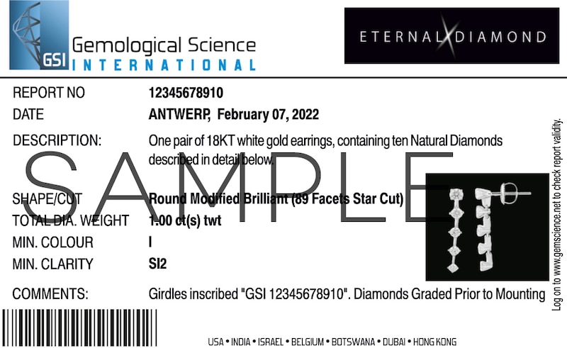 Main Image 5 of Eternal Diamond 18ct White Gold 1ct Total Celestial Earrings