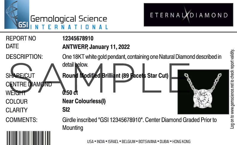 Main Image 4 of Eternal Diamond 18ct White Gold 0.50ct Total Pendant