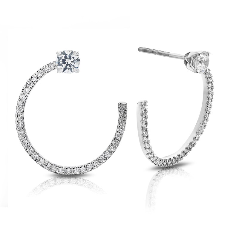 Eternal Diamond 18ct White Gold 0.75ct Total Hoop Earrings