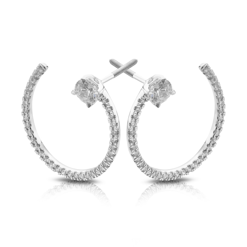 Eternal Diamond 18ct White Gold 0.75ct Total Hoop Earrings