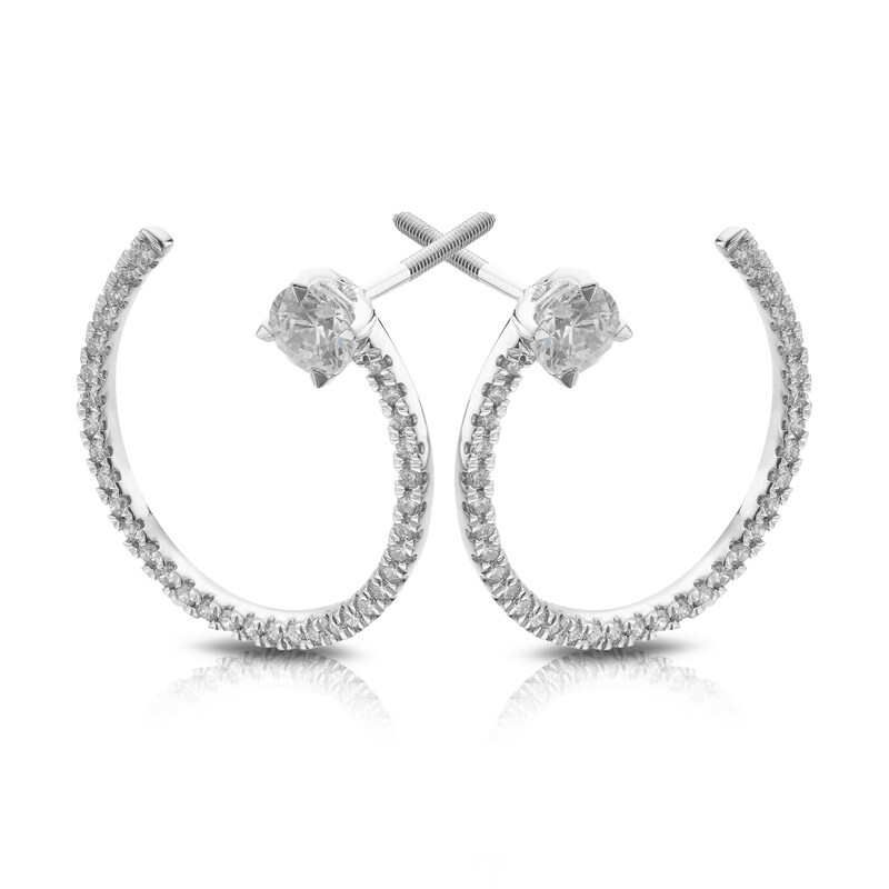 Eternal Diamond 18ct White Gold 0.75ct Total Hoop Earrings