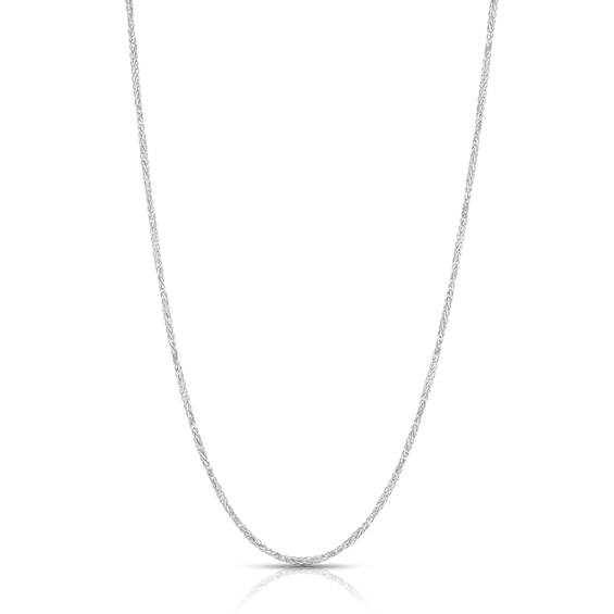 9ct White Gold 24’’ Adjustable Solid Spiga Chain