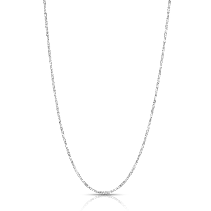 9ct White Gold 24'' Adjustable Solid Spiga Chain
