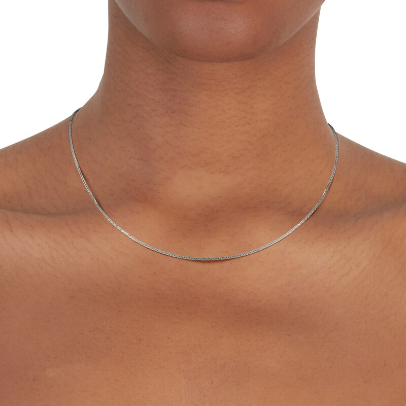 9ct White Gold 24'' Adjustable Solid Spiga Chain