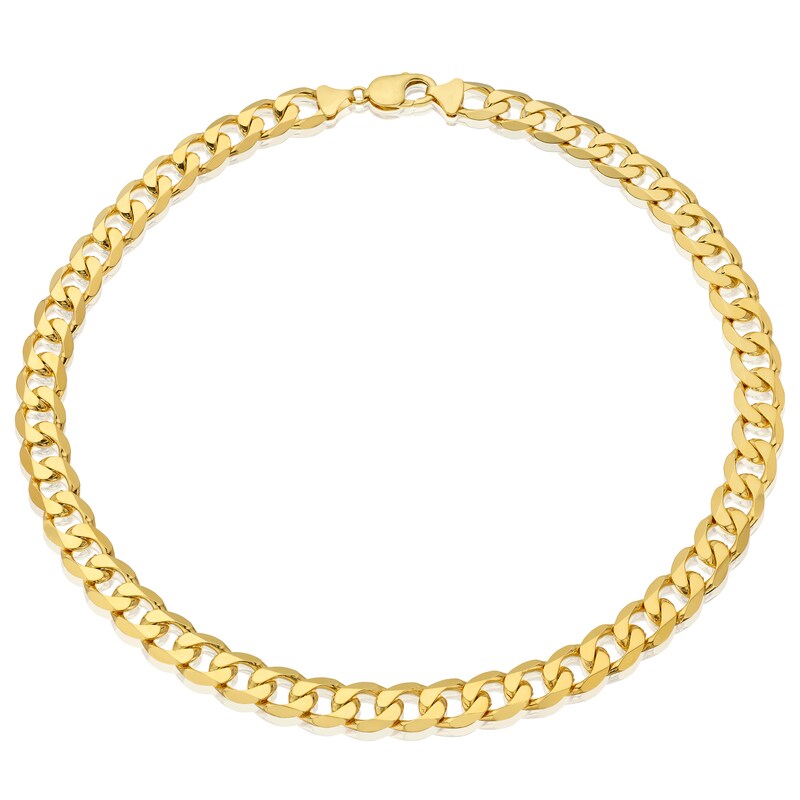 9ct Yellow Gold Men's 20'' Solid Curb Chain
