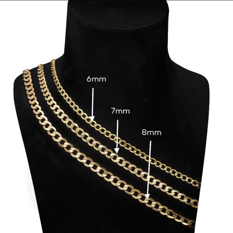 Men's Solid Curb Chain Necklace Stainless Steel 8mm 22