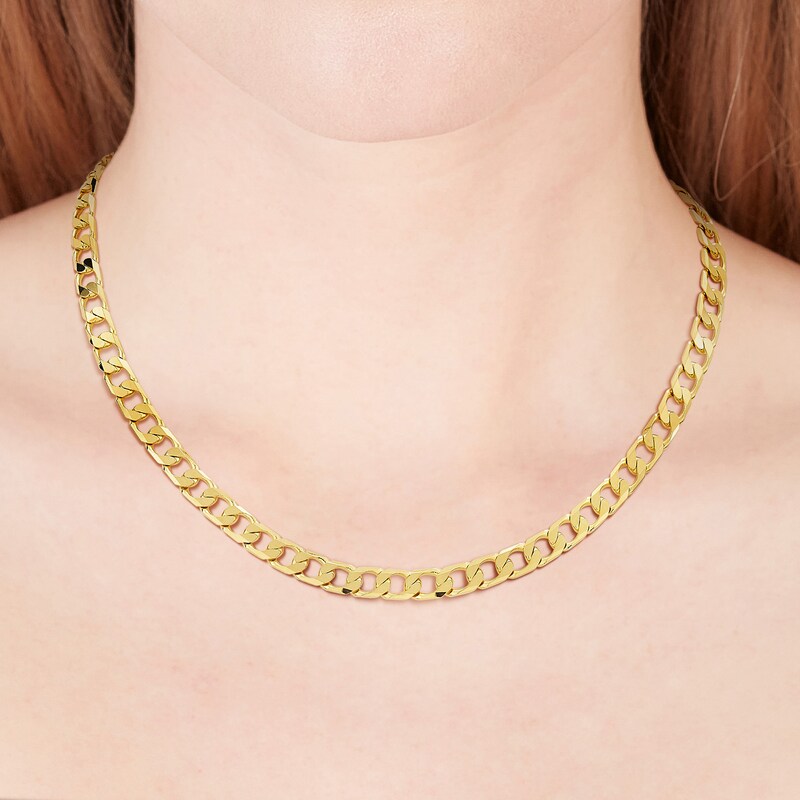 9ct Yellow Gold Men's 22'' Solid Curb Chain