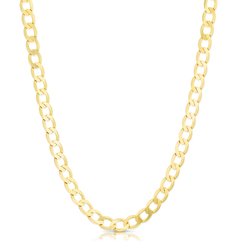 9ct Yellow Gold Men's 24'' Solid Curb Chain