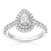 Thumbnail Image 0 of 18ct White Gold 1ct Total Diamond Pear Cut Halo Ring