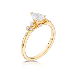 Yellow gold diamond solitaire ring