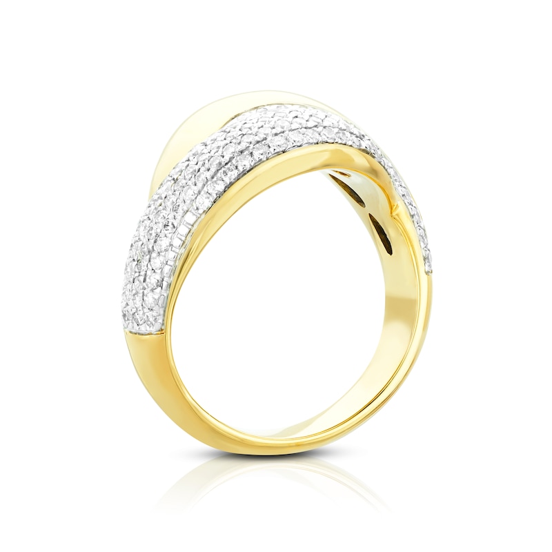 18ct Yellow Gold 0.75ct Crossover Cocktail Ring