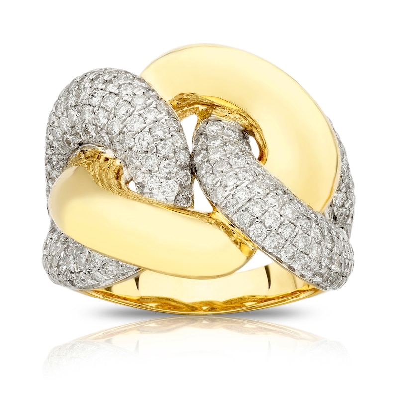 18ct Yellow Gold 1.50ct Crosslink Cocktail Ring