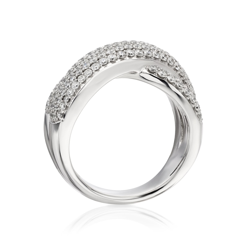 18ct White Gold 1.25ct Diamond Crossover Ring