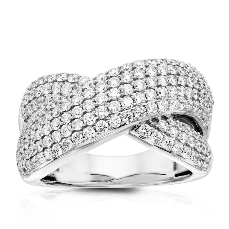 18ct White Gold 1.25ct Diamond Crossover Ring