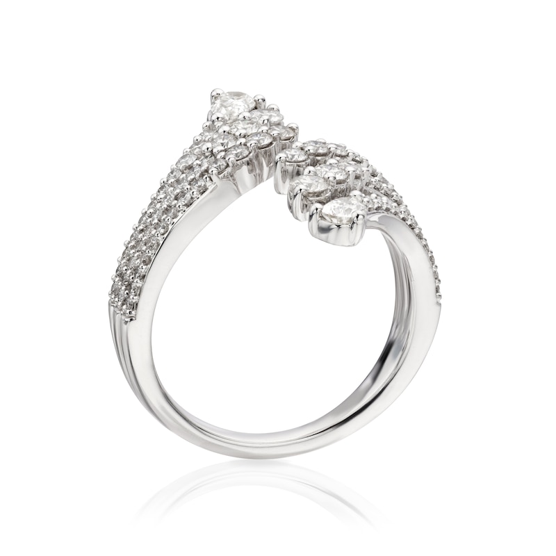 18ct White Gold 1ct Diamond Spray Open Cocktail Ring