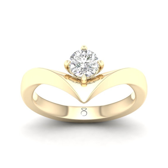 Engagement Ring The Diamond Story 18ct Yellow Gold Diamond Shaped 0.50ct Diamond Ring