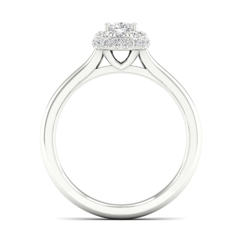 The Diamond Story Platinum 0.50ct Total Diamond Pear Ring