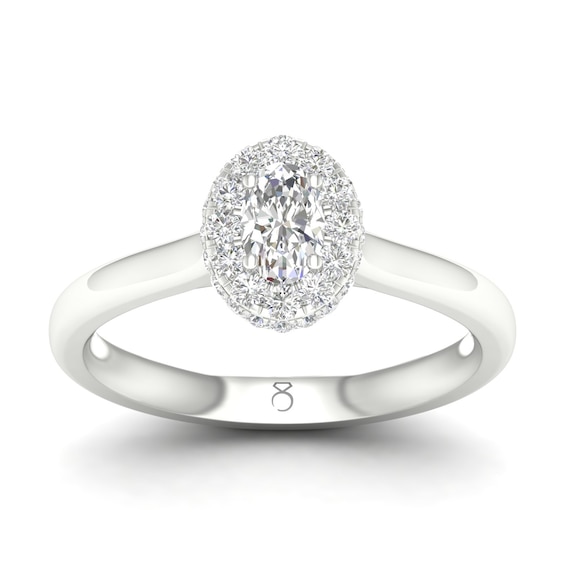 The Diamond Story Platinum 0.50ct Diamond Oval Ring