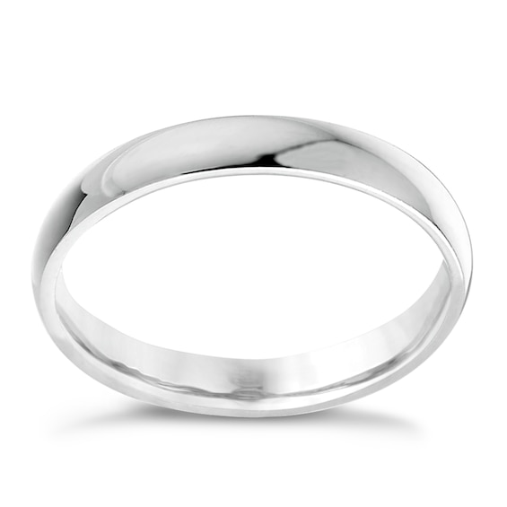 9ct White Gold 3mm Extra Heavyweight Court Ring