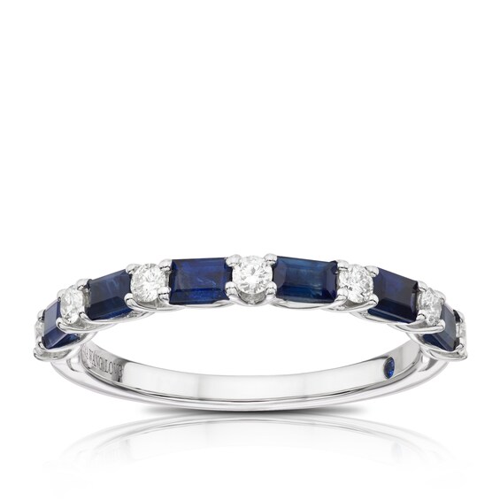 Vera Wang 18ct White Gold 0.18ct Diamond & Sapphire Ring