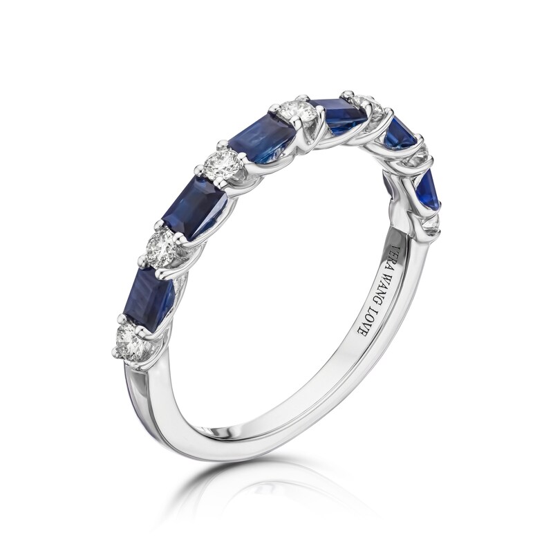 Vera Wang 18ct White Gold 0.18ct Diamond & Sapphire Ring