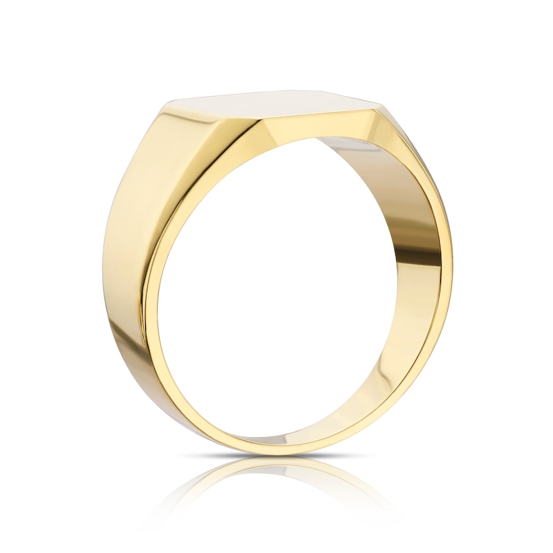 9ct Yellow Gold Men's Hexagon Signet Ring