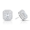 Thumbnail Image 0 of Platinum 1ct Diamond Emerald-Cut Cluster Stud Earrings