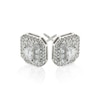 Thumbnail Image 1 of Platinum 1ct Diamond Emerald-Cut Cluster Stud Earrings