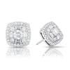 Thumbnail Image 0 of Platinum 1ct Diamond Cluster Cushion Stud Earrings