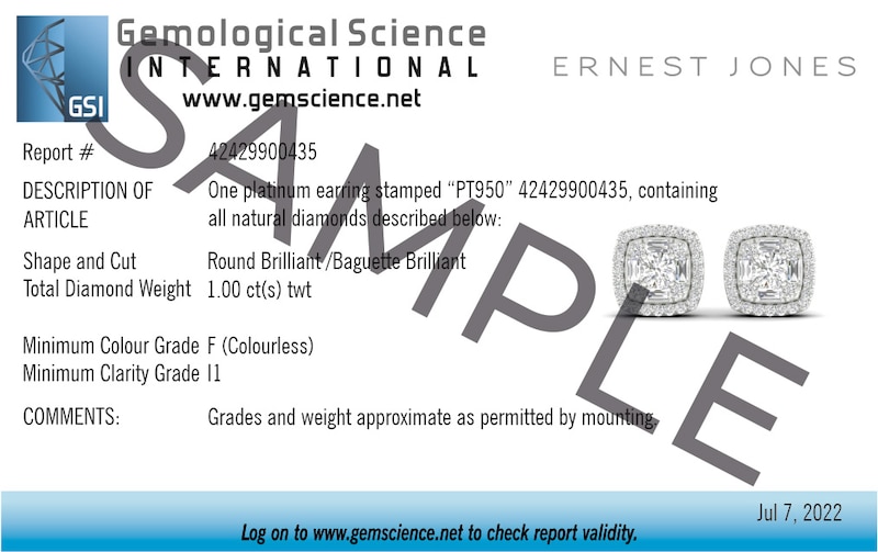 Main Image 2 of Platinum 1ct Diamond Cluster Cushion Stud Earrings