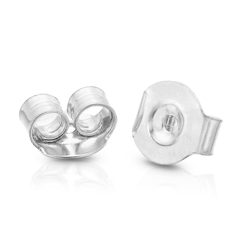 Main Image 3 of 9ct White Gold 0.25ct Diamond Rubover Stud Earrings