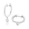 Thumbnail Image 0 of 9ct White Gold 0.10ct Diamond Rubover Hoop Earrings