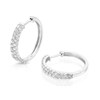 Thumbnail Image 0 of 9ct White Gold 1ct Diamond Double Row Huggie Hoop Earrings