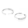 Thumbnail Image 1 of 9ct White Gold 1ct Diamond Double Row Huggie Hoop Earrings