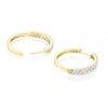 Thumbnail Image 1 of 9ct Yellow Gold 1ct Diamond Double Row Huggie Hoop Earrings