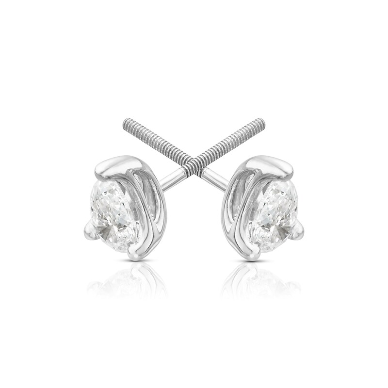 Main Image 2 of 18ct White Gold 0.50ct Diamond Pear Solitaire Earrings