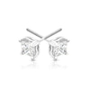 Thumbnail Image 2 of 18ct White Gold 0.75ct Diamond Princess Solitaire Earrings