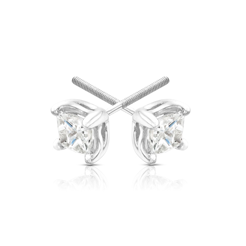 18ct White Gold 0.75ct Diamond Princess Solitaire Earrings