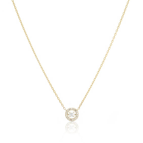 9ct Yellow Gold Diamond Round Pendant