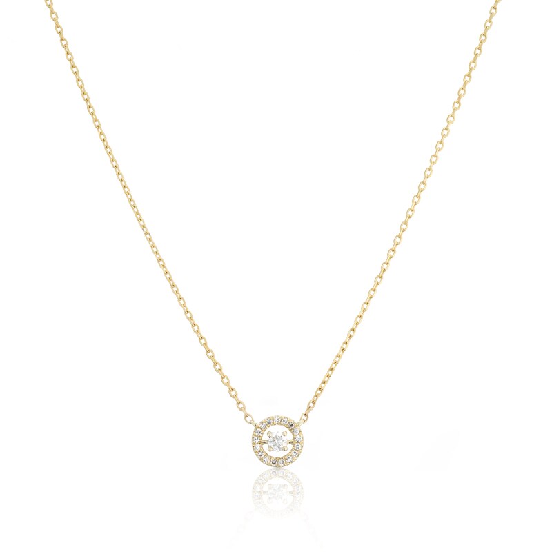 9ct Yellow Gold Diamond Round Pendant