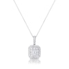 Thumbnail Image 0 of Platinum 1ct Diamond Emerald Shape Cluster Pendant