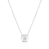 Thumbnail Image 1 of 9ct White Gold 0.25ct Diamond Rubover Necklace