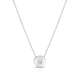 9ct White Gold 0.25ct Diamond Rubover Necklace