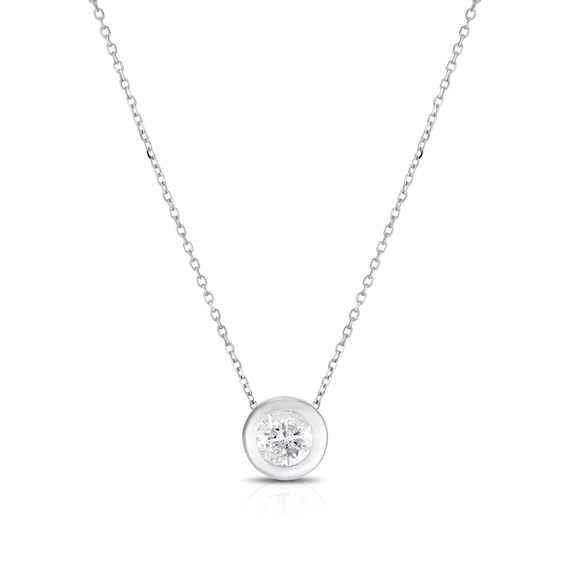9ct White Gold 0.25ct Diamond Rubover Necklace