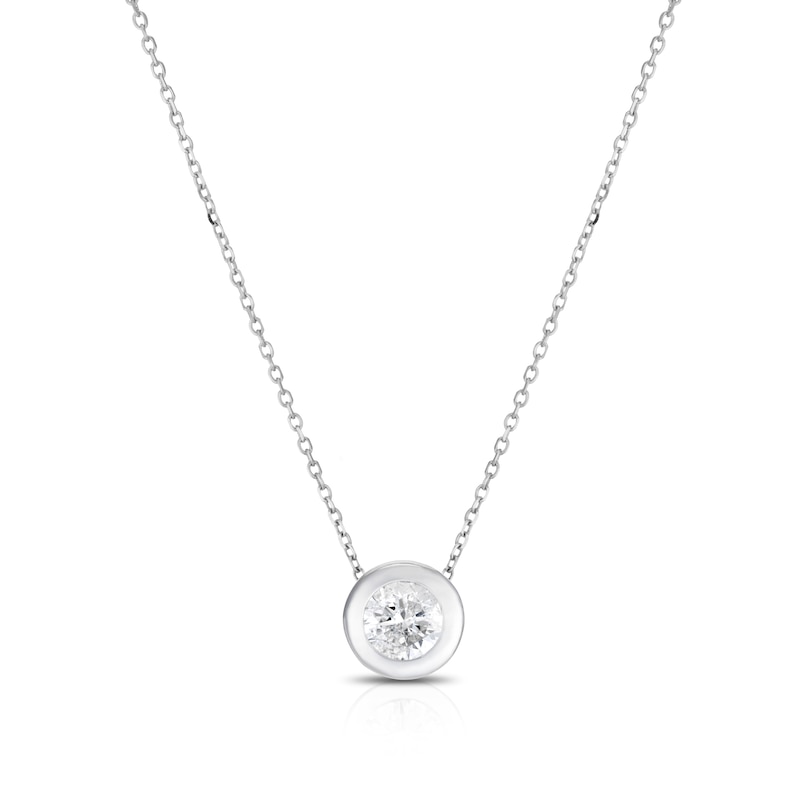 9ct White Gold 0.25ct Diamond Rubover Necklace
