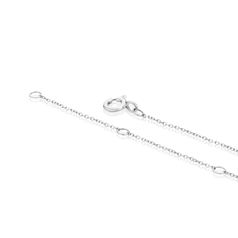 Main Image 4 of 9ct White Gold 0.70ct Diamond Rubover Necklace